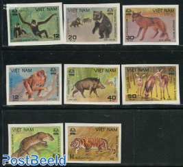 Animals 8v, imperforated