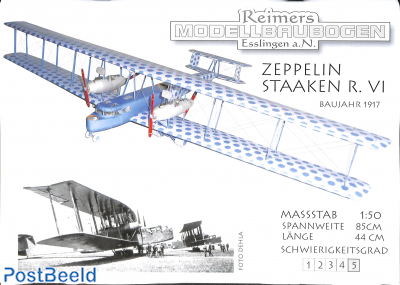 Bouwplaat Zeppelin Staaken R.VI 1:50